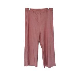 J. Jill Red Gingham Office Career Work Office Cropped Trouser Pants Size 10